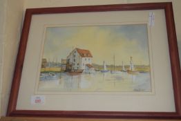 WATERCOLOUR BY HILARY FARMER OF A BROADLAND SCENE