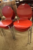 SET OF FOUR CHROME FRAMED CHAIRS