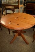 MODERN PINE CIRCULAR TABLE, APPROX 90CM DIAM