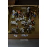 BOX CONTAINING DECORATIVE CHINA FIGURES, MAINLY CHILDREN