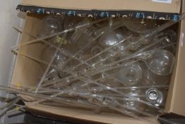 BOX CONTAINING GLASS TEST TUBES ETC