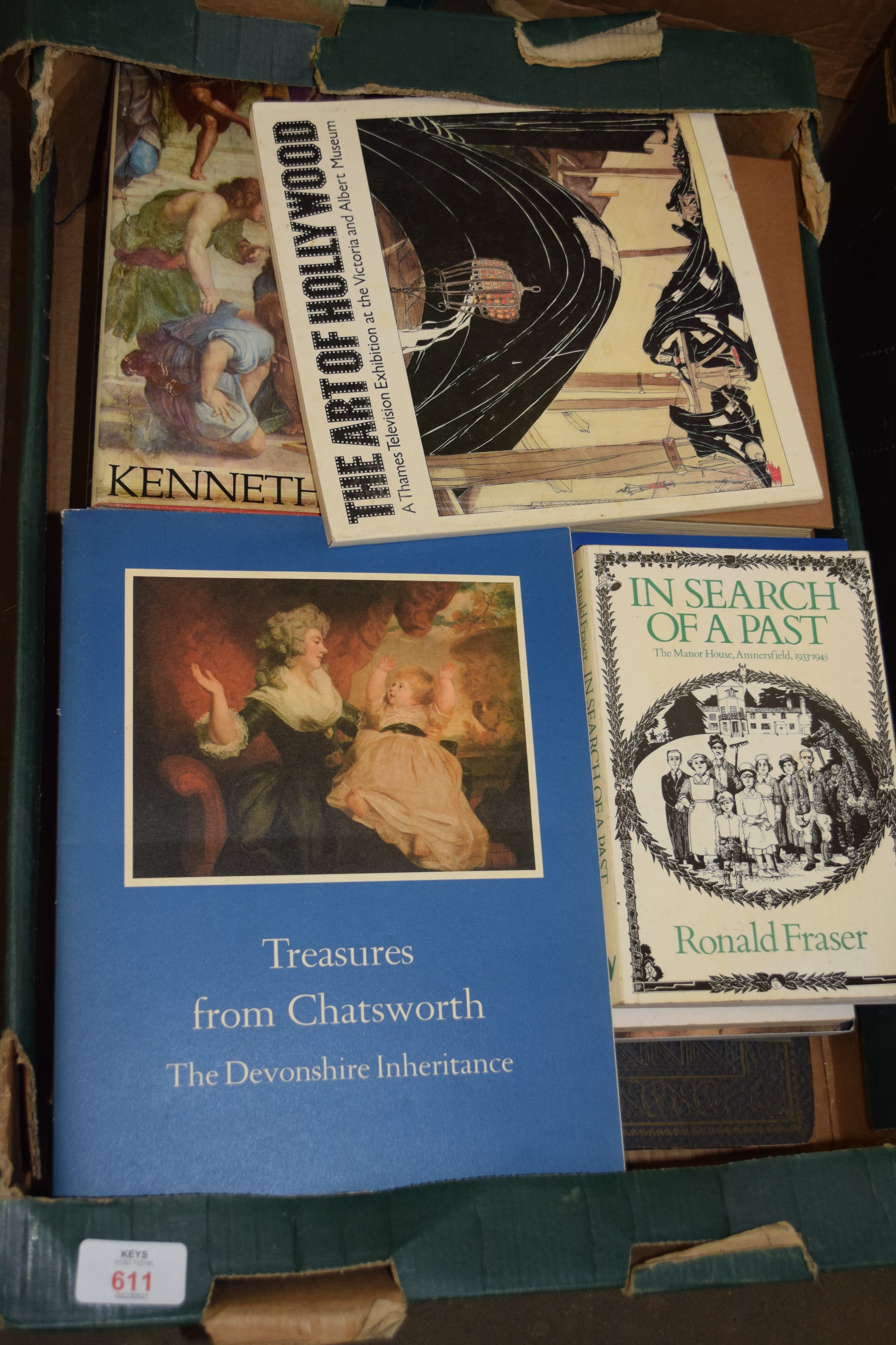 BOX OF MIXED BOOKS - HISTORICAL GUIDES, TREASURES FROM CHATSWORTH