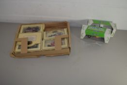 BOX CONTAINING TOY CARS BY MOBIL AND YESTERYEAR
