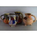 FOUR ART DECO STYLE JUGS, ONE BY TRENTHAM POTTERY