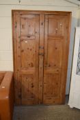VINTAGE PINE FULL HEIGHT STORAGE CABINET, WIDTH APPROX 110CM