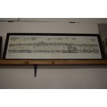 REPRODUCTION PRINT OF VISSHERS VIEW OF LONDON 1616, FRAME WIDTH APPROX 92CM