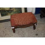 SMALL UPHOLSTERED FOOTSTOOL, APPROX 40CM X 28CM MAX