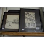 SELECTION OF FRAMED LOCAL INTEREST PRINTS INCLUDING ELM HILL, NORWICH, LONG MEG SUNSET, SIGNED TO