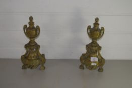 TWO RENAISSANCE STYLE BRASS VASES