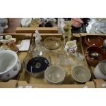 GLASS WARES AND STUDIO POTTERY BOWLS