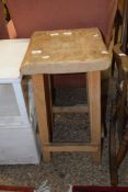 RUSTIC STYLE JOINTED HEAVY STOOL, APPROX 36 CM SQ