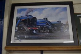 FRAMED RAILWAY INTEREST PRINT, WIDTH APPROX 70CM