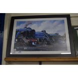 FRAMED RAILWAY INTEREST PRINT, WIDTH APPROX 70CM