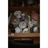 BOX CONTAINING CERAMIC ITEMS, VARIOUS JUGS, BOWLS ETC