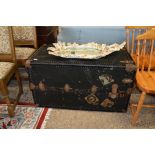 LARGE TRAVELLING TRUNK APPROX 105 X 58CM