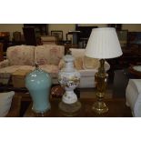 THREE VARIOUS TABLE LAMP BASES