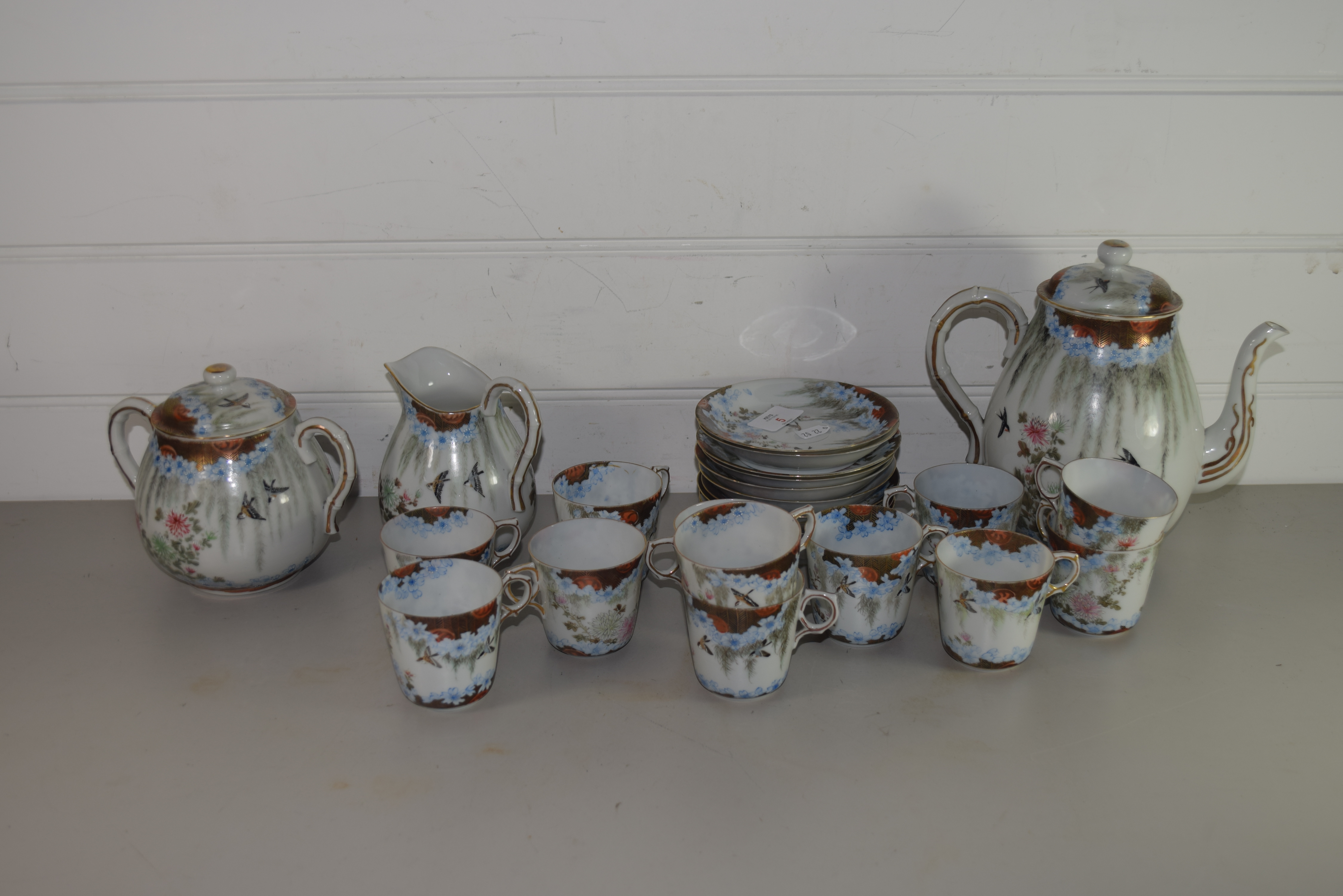 JAPANESE EGGSHELL PORCELAIN COFFEE SET