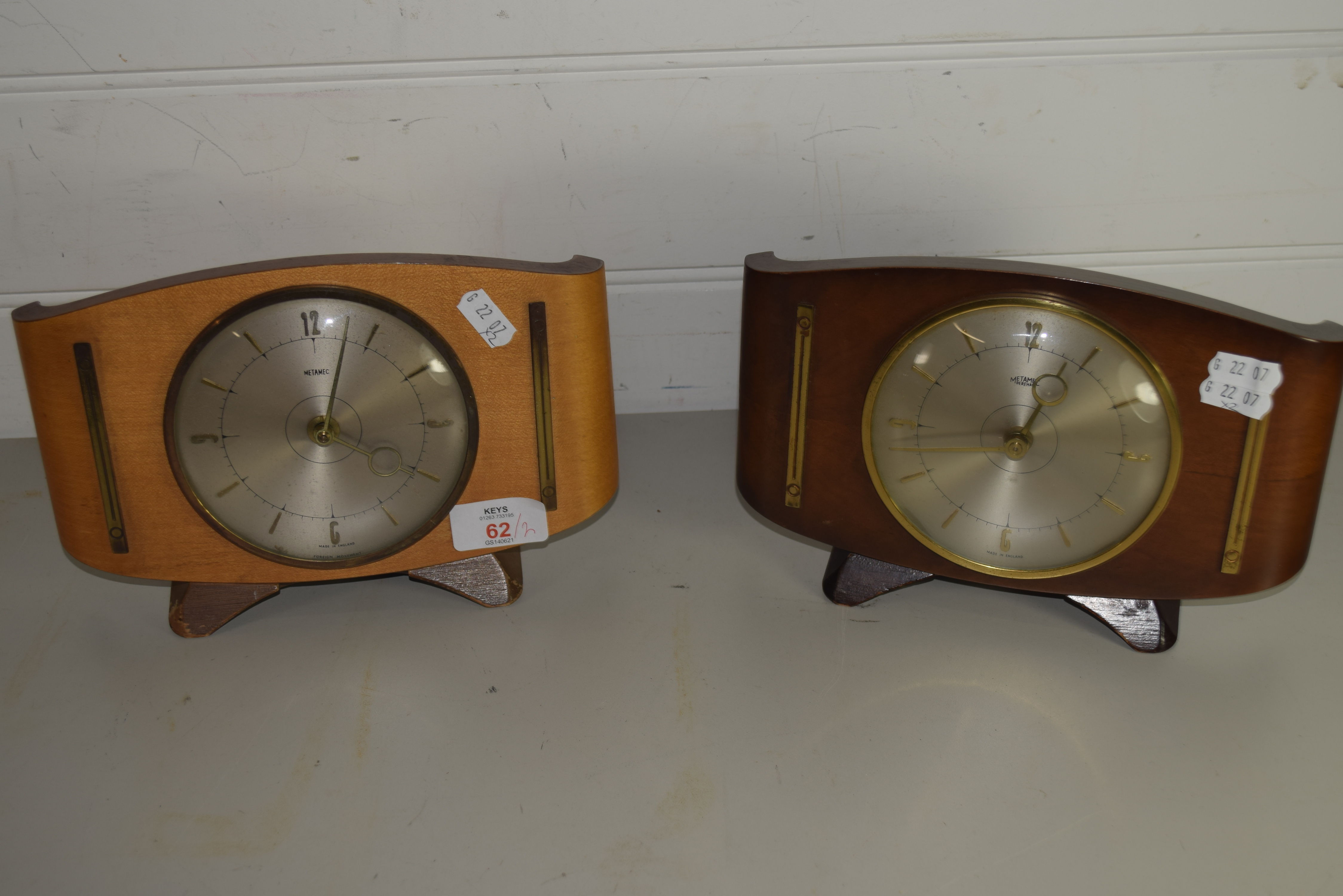 TWO METAMEC MANTEL CLOCKS