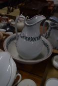 LARGE JUG AND BOWL WITH HOLLY TYPE DESIGN