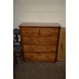 19TH CENTURY CHEST OF TWO SHORT OVER THREE LONG DRAWERS, WIDTH APPROX 102CM