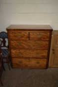 19TH CENTURY CHEST OF TWO SHORT OVER THREE LONG DRAWERS, WIDTH APPROX 102CM