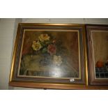 STILL LIFE OF ROSES IN A BOWL SIGNED SUTTON DATED 66