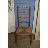 CANE SEATED LADDERBACK CHAIR, WIDTH APPROX 42CM