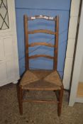 CANE SEATED LADDERBACK CHAIR, WIDTH APPROX 42CM