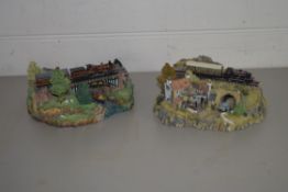 TWO MODELS BY COUNTRY LIONS COLLECTION DANBURY MINT, ONE ENTITLED "THE RIVER CROSSING", THE OTHER "