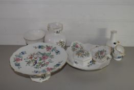 QUANTITY OF AYNSLEY PEMBROKE WARES INCLUDING A TAZZA, LARGE DISH, VASE ETC