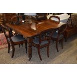 EXTENDING VICTORIAN MAHOGANY DINING TABLE, APPROX 119 X 148CM TOGETHER WITH A SET OF 19TH CENTURY