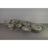 BOOTHS TEA WARES IN THE VICTORIA PATTERN COMPRISING PLATES, CUPS AND SAUCERS