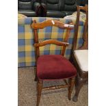 UPHOLSTERED LADDERBACK CHAIR, 19TH CENTURY, WIDTH APPROX 46CM MAX