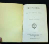 WILKIE COLLINS: MISS OR MRS? AND OTHER STORIES IN OUTLINE, London, Richard Bentley, 1873, 1st