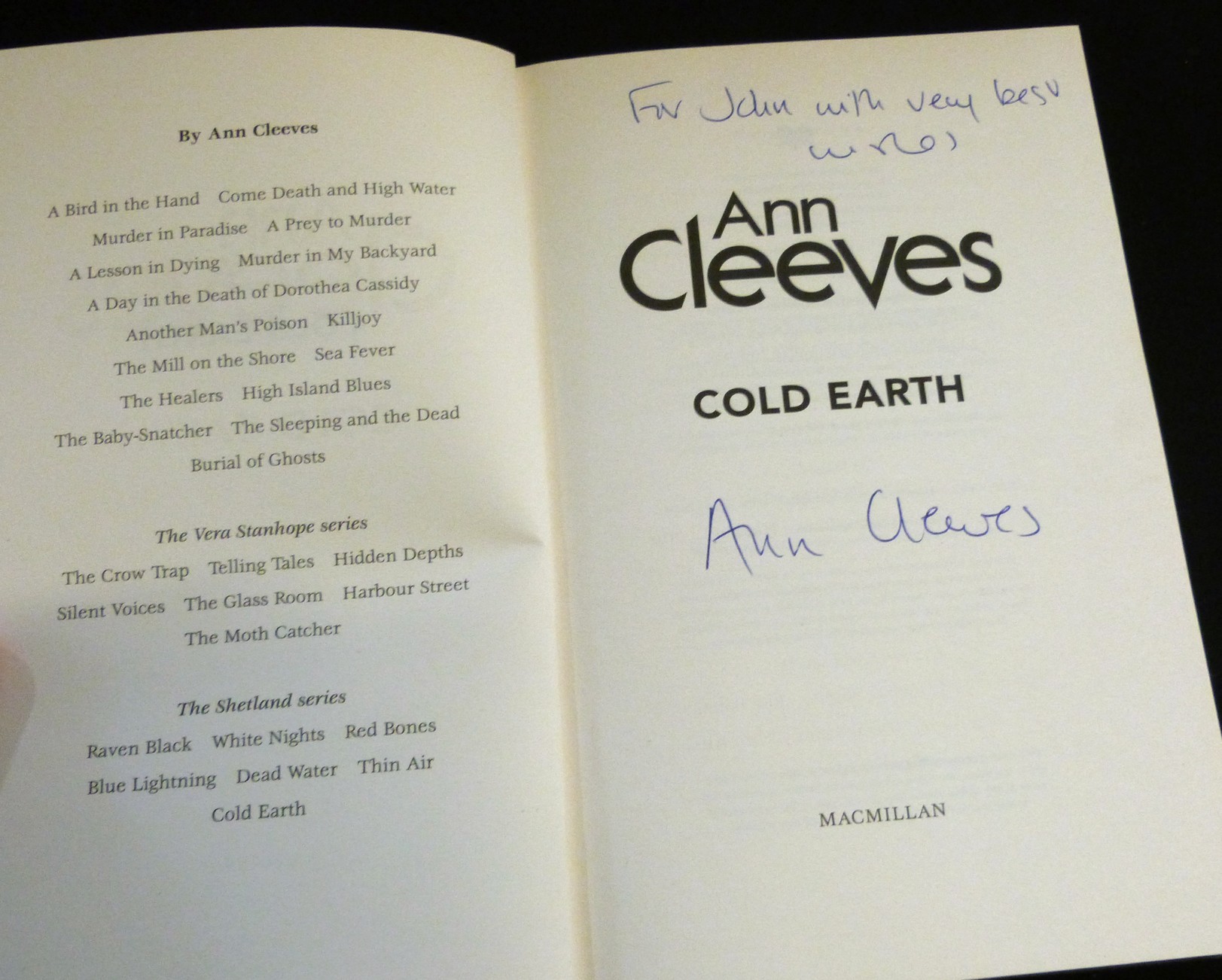 ANN CLEEVE: 5 titles: MURDER IN PARADISE, London, Century, 1988, 1st edition, original cloth, d/w; - Image 2 of 3