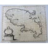 NICOLAES VISSCHER: INSULA MATANINO VULGO MARTANICO, engraved map circa 1698, approx 445 x 545mm +