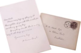 SIR ARTHUR CONAN DOYLE (1859-1930) autograph letter signed to his secretary on Reform Club Pall Mall