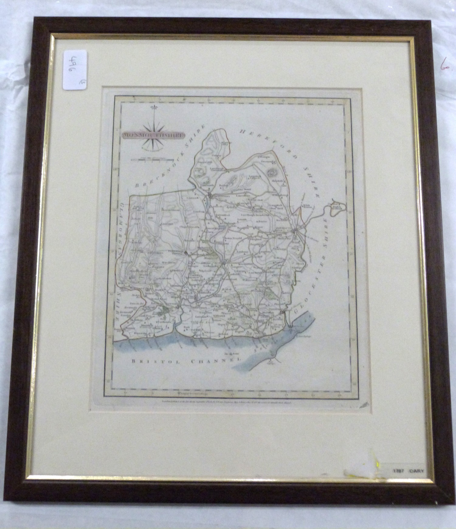 ROBERT MORDEN: THE COUNTY OF MONMOUTH, engraved map [1695], approx 345 x 450mm + HERMAN MOLL: - Image 4 of 5