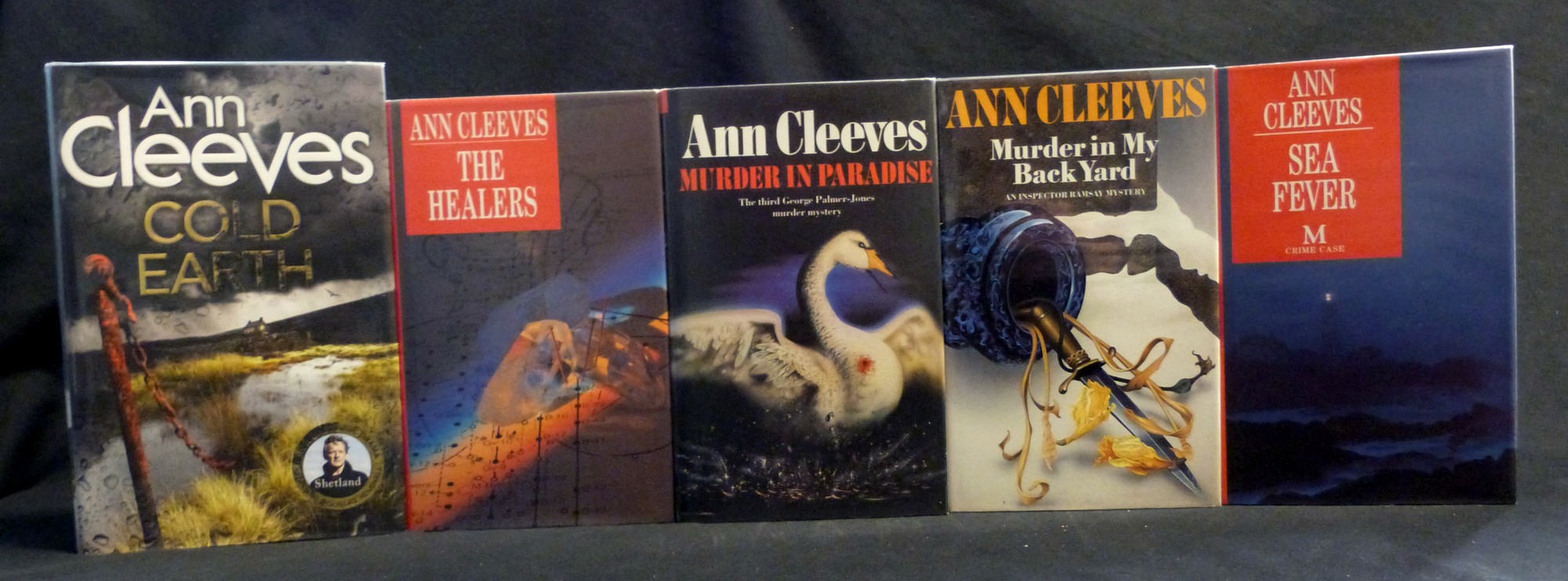 ANN CLEEVE: 5 titles: MURDER IN PARADISE, London, Century, 1988, 1st edition, original cloth, d/w;