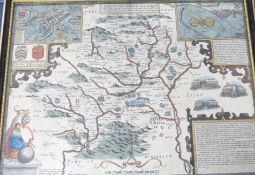 JOHN SPEED: HARTFORD SHIRE DESCRIBED..., engraved hand coloured map [1627], English text verso,