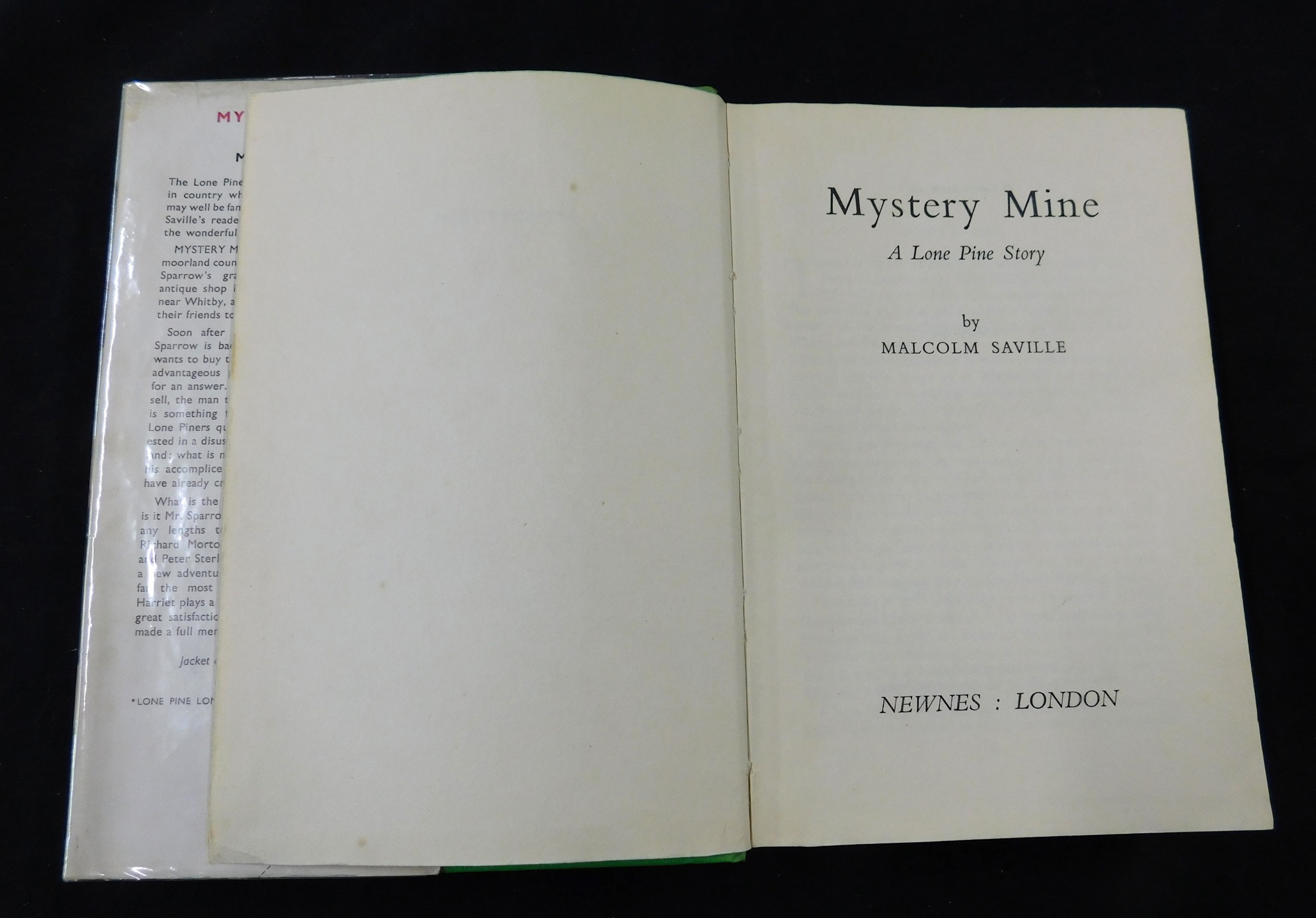 MALCOLM SAVILLE: MYSTERY MINE, London, George Newnes, 1959, 1st edition, original cloth bright - Image 2 of 2