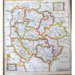 RICHARD BLOME: A GENERAL MAPP OF THE COUNTY OF HEREFORD, engraved hand coloured map [1673], approx