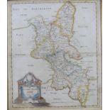 ROBERT MORDEN: BUCKINGHAM SHIRE, engraved hand coloured map, [1695], approx 420 x 345mm, framed