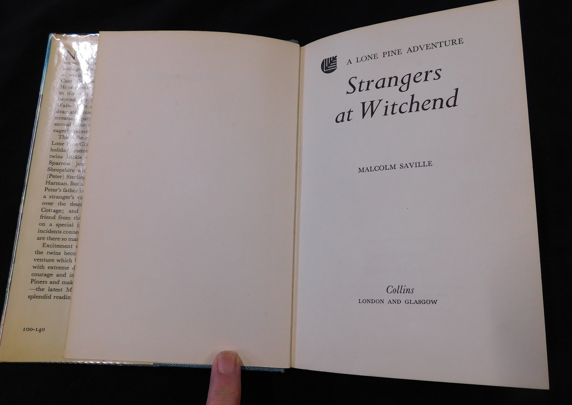 MALCOLM SAVILLE: STRANGERS AT WITCHEND, London, Collins, 1970, 1st edition, inscription on ffep, - Image 2 of 2