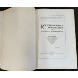 OTTO HERMAN: RECINSIO CRITICA AUTOMATICA OF THE DOCTRINE OF BIRD-MIGRATION, Budapest, 1905, 1st