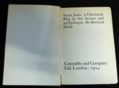 GEORGE BERNARD SHAW: SAINT JOAN, A CHRONICLE PLAY IN SIX SCENES AND AN EPILOGUE, London,