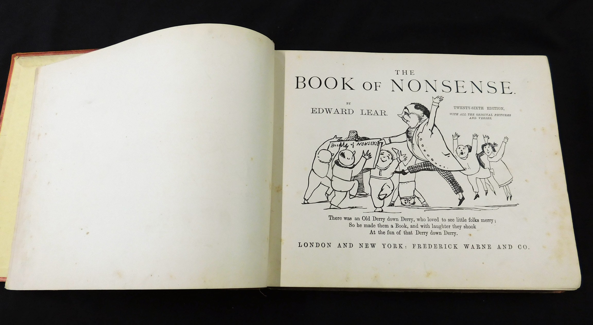 EDWARD LEAR: THE BOOK OF NONSENSE, London and New York, Frederick Warne, circa 1888, 26th edition, - Image 2 of 3