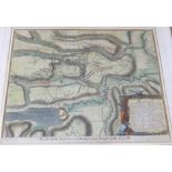 PLAN OF THE BATTLE OF OUDENARD FOUGHT JULY 11TH 1708, engraved hand coloured plan [1751], approx 390