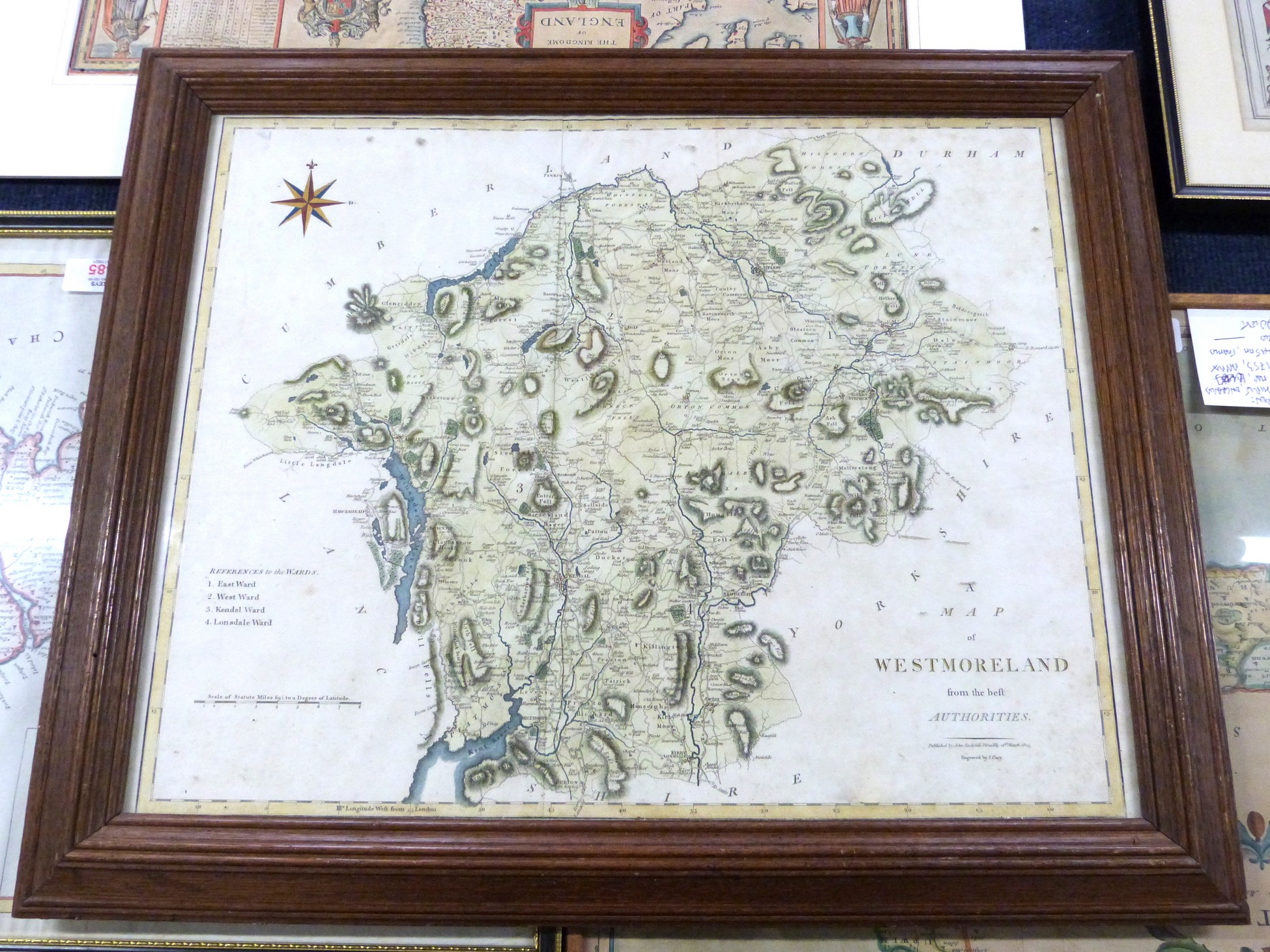 JOHN CARY: A MAP OF WESTMORLAND FROM THE BEST AUTHORITIES, engraved hand coloured map, 1806, - Image 2 of 2