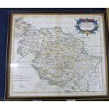 ROBERT MORDEN: 2 engraved hand coloured maps comprising THE WEST RIDING OF YORKSHIRE, [1695], approx